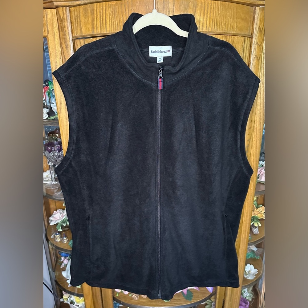 Saddlebred  Black Soft Fleece Full Zip Vest/Jacket Men Size XXL Unisex
